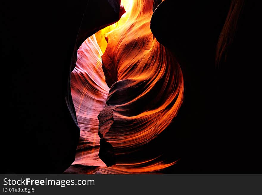 Wonderful light at Antelope Canyon, near Page, Arizona. Wonderful light at Antelope Canyon, near Page, Arizona