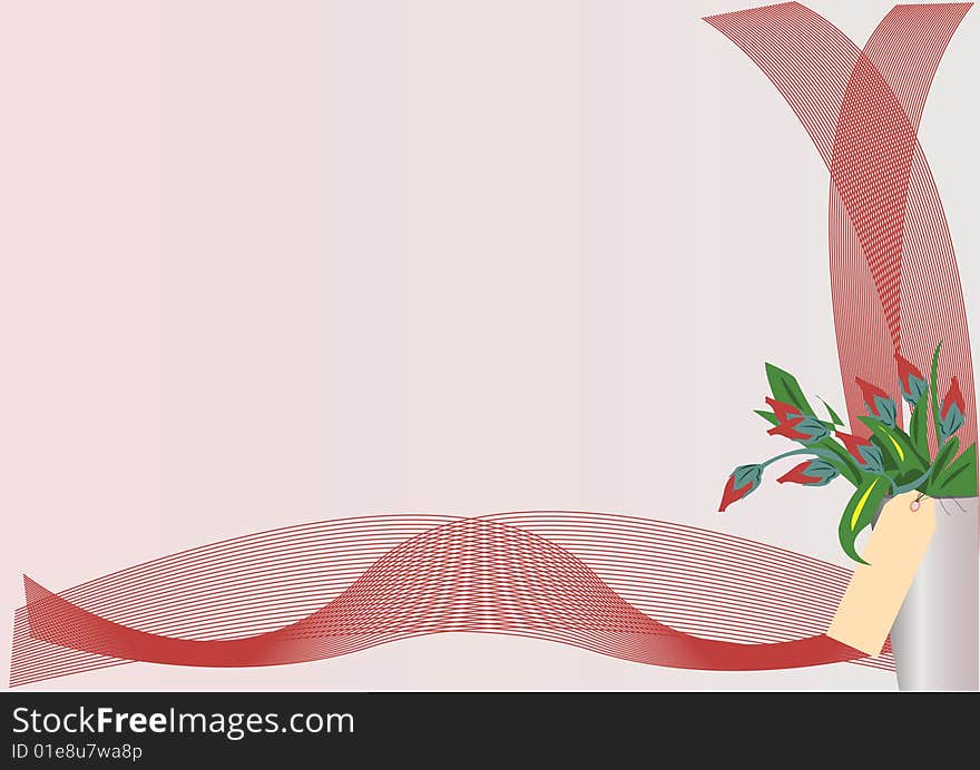 Vector illustration of flower greeting card