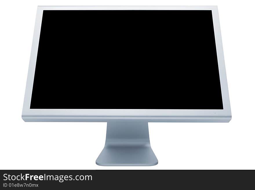 The modern and thin monitor on a white background