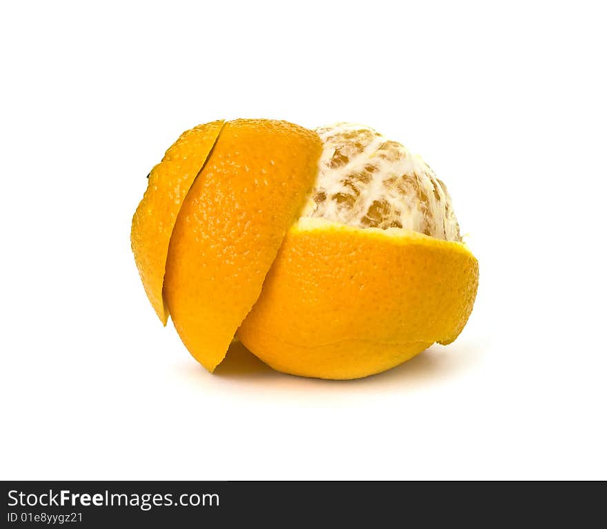 Ripe orange over white