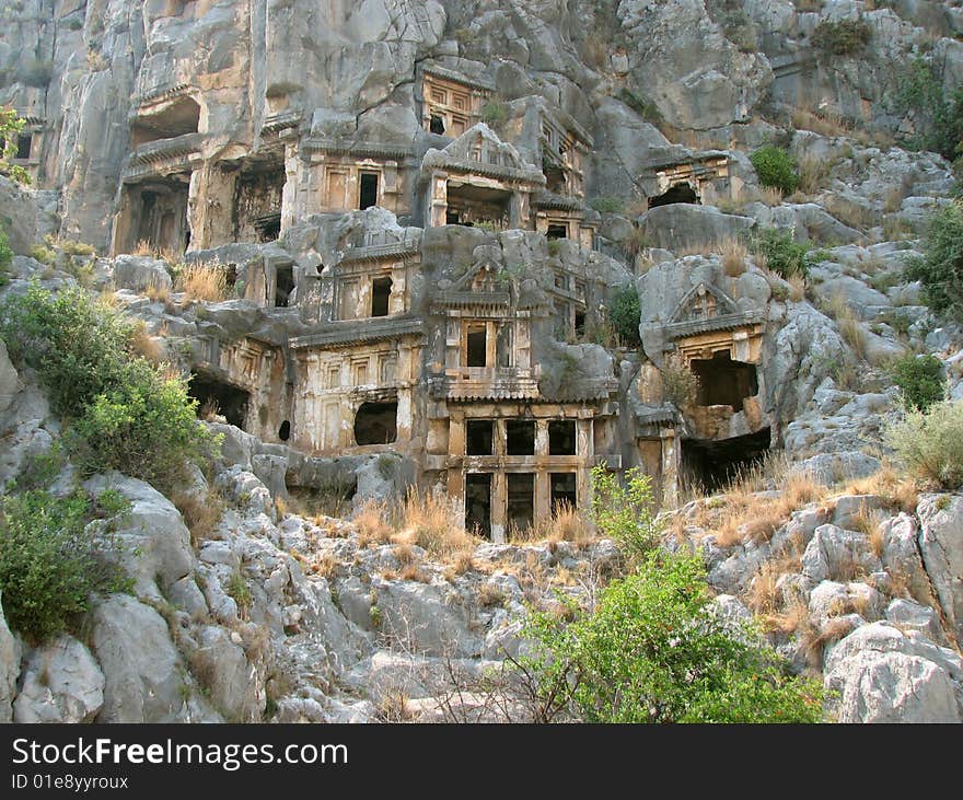 Lykian tombs in Demre (Myra) in Turkey