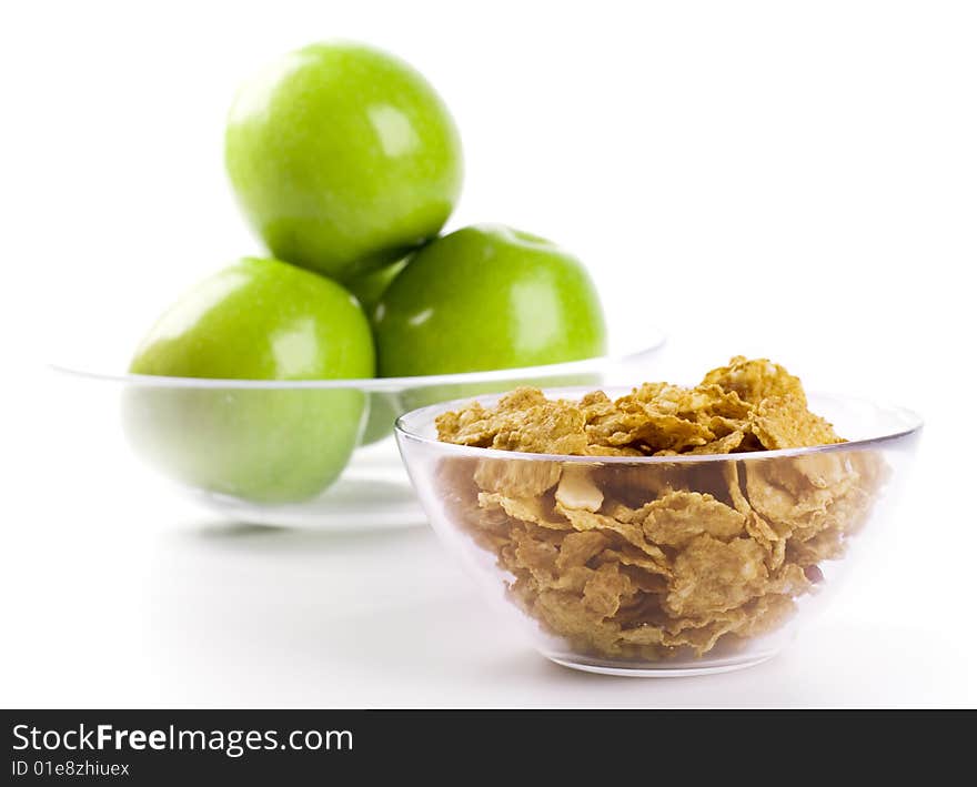 Cornflakes and green apples