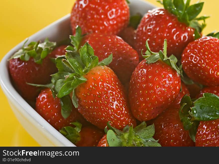 Red strawberry fruits ready to use