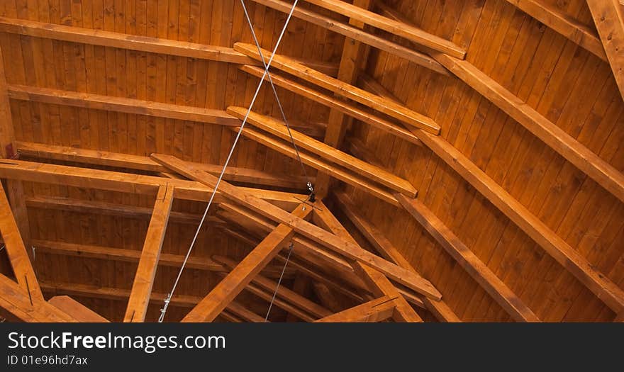 Roof made from wooden materials. Roof made from wooden materials