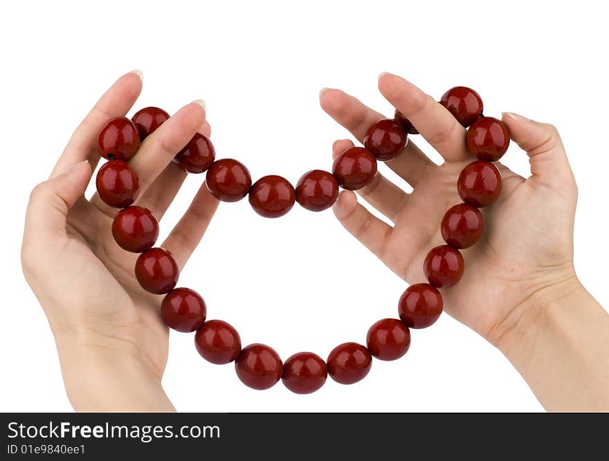 Red Beads In Hands