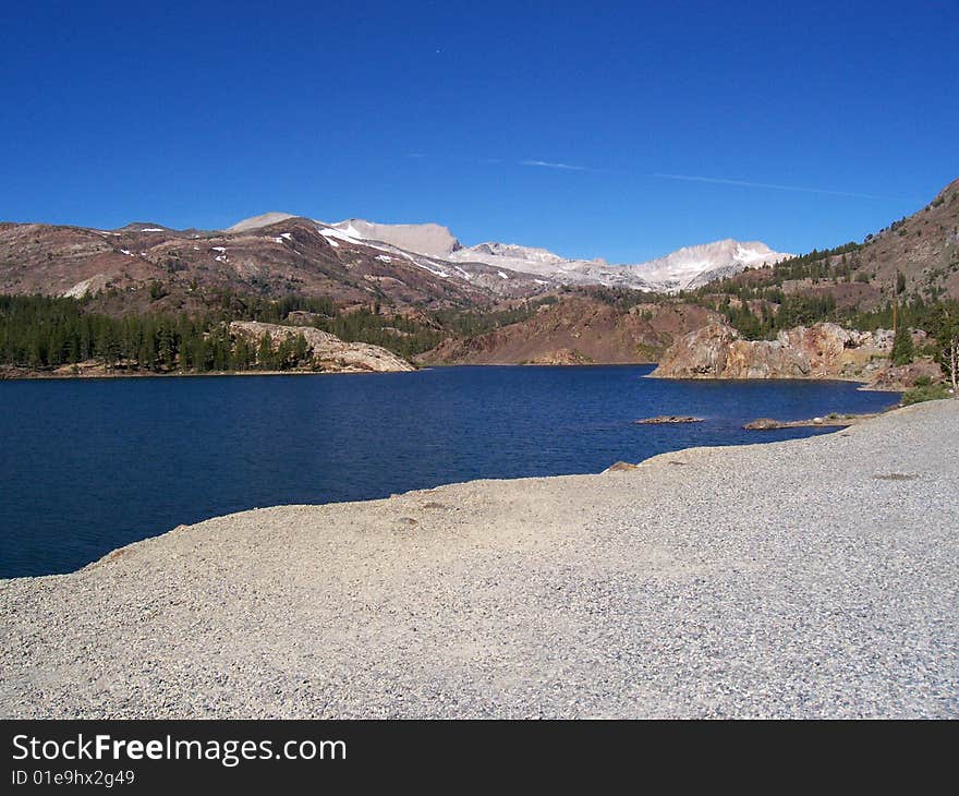 Rock Creek Lake in the Sierra Nevada Mountains in California. Rock Creek Lake in the Sierra Nevada Mountains in California