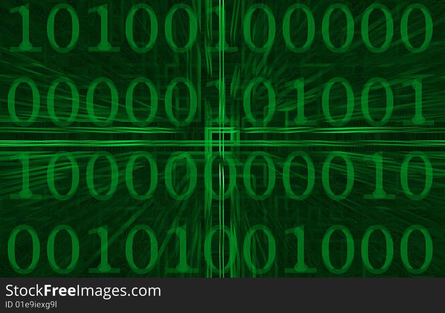 Binary code on green background. Binary code on green background