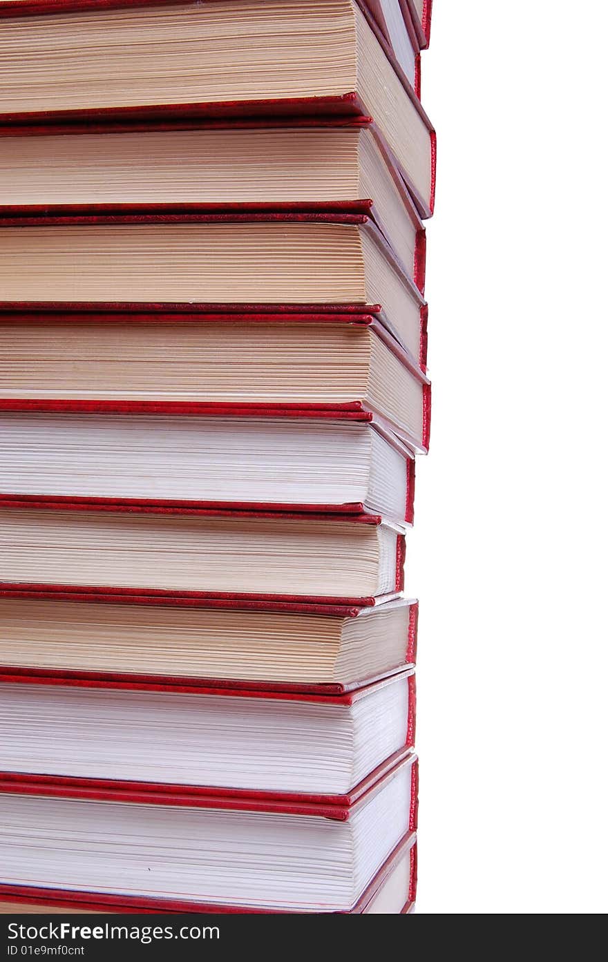 Stack of the red books isolated on white. Stack of the red books isolated on white