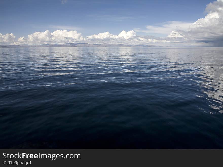 A waterscape of Lake Titicaca. It is one of the highest lakes in the world, at 4000m. A waterscape of Lake Titicaca. It is one of the highest lakes in the world, at 4000m.