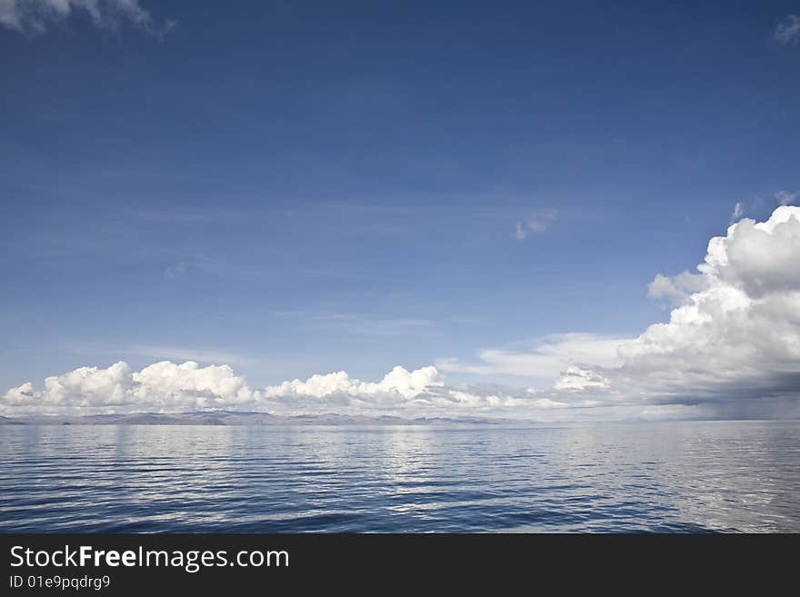 A waterscape of Lake Titicaca. It is one of the highest lakes in the world, at 4000m. A waterscape of Lake Titicaca. It is one of the highest lakes in the world, at 4000m.