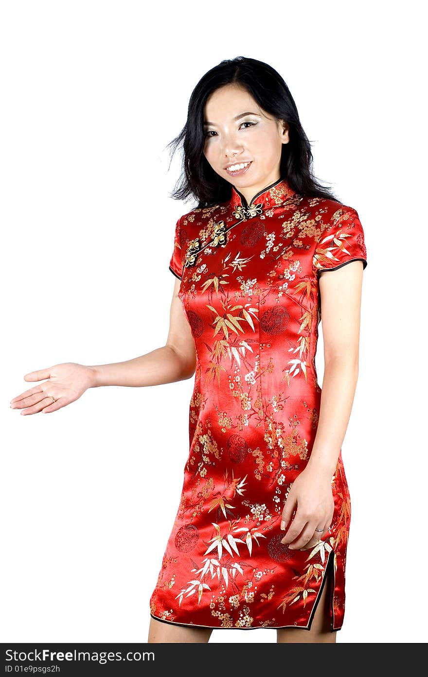 Chinese girl in traditional dress - QiPao, preparing for celebration of Chinese New Year in Shanghai, China. Chinese girl in traditional dress - QiPao, preparing for celebration of Chinese New Year in Shanghai, China.