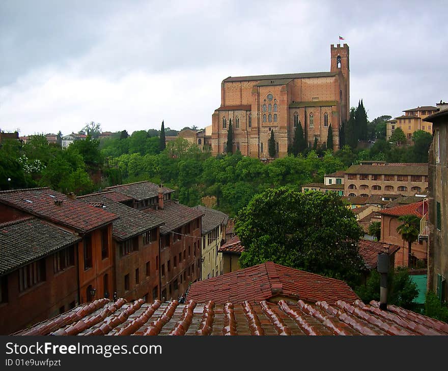 View from the streets of Siena Italy. View from the streets of Siena Italy