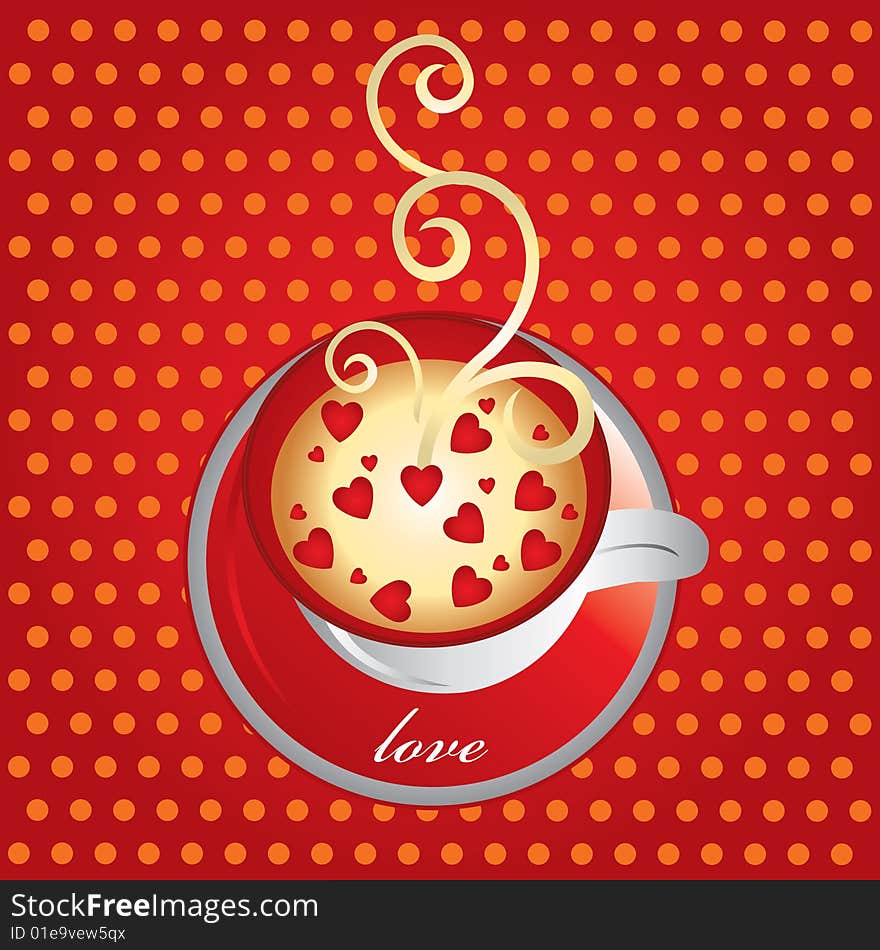 This is a love hot coffee illustration. This is a love hot coffee illustration.