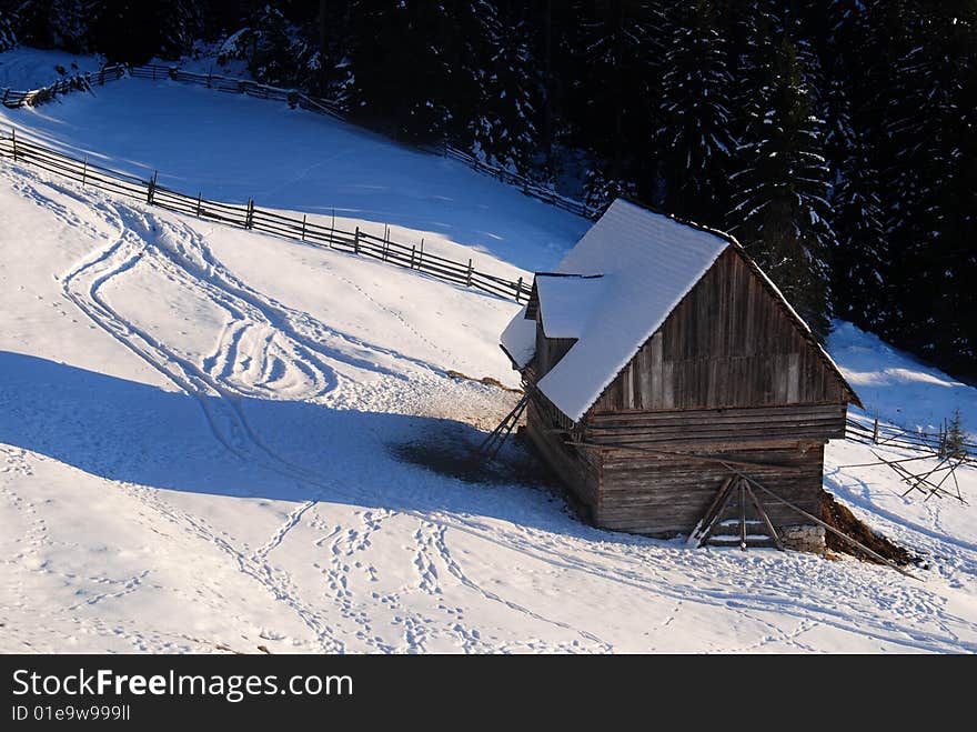 Wooden cottage in Romania