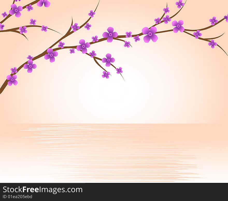 Branch of a plant, the Japanese style, background