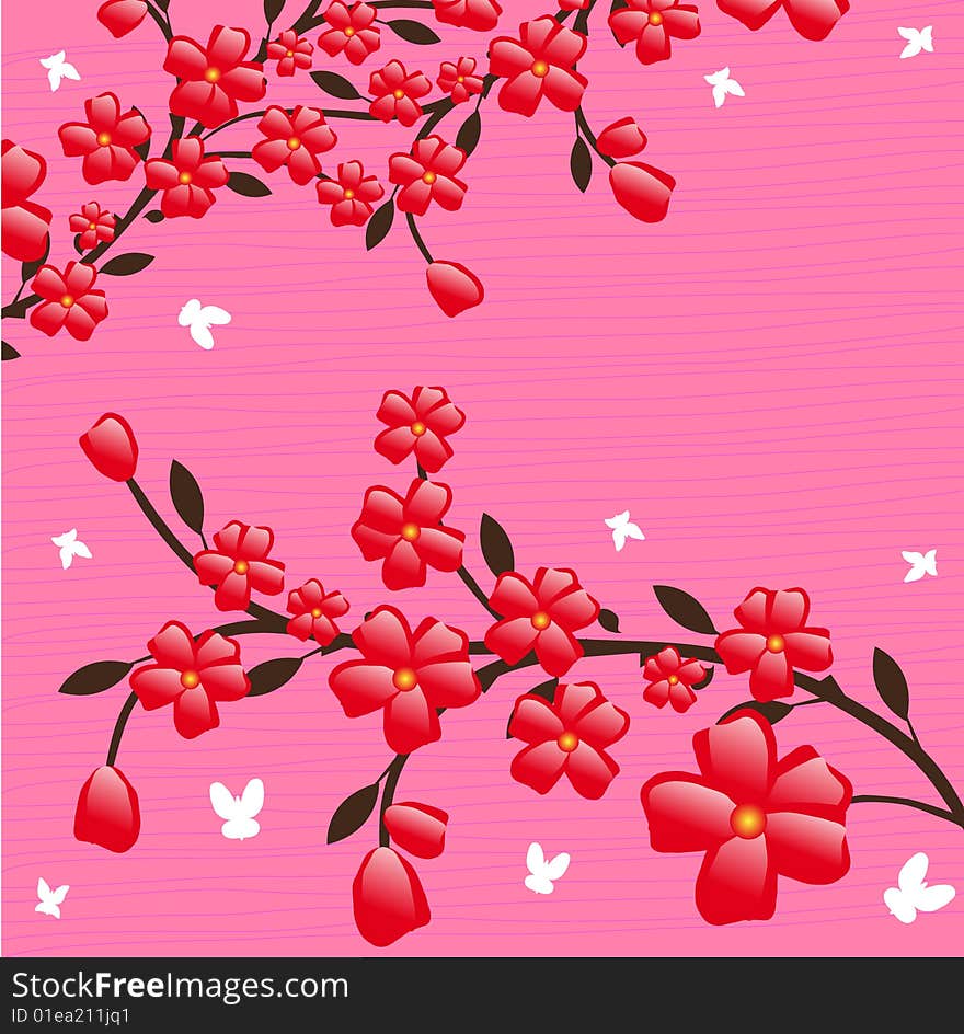 Branch of a plant, the Japanese style, background