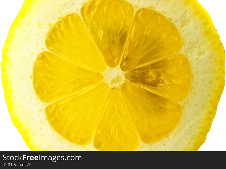 Macro of Slice of lemon background