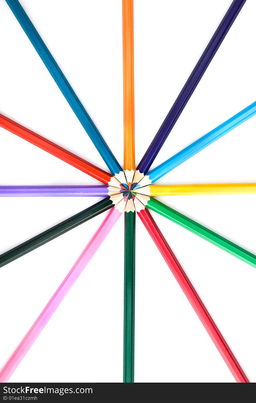 Photo of various color pencils. Teamwork concept. Photo of various color pencils. Teamwork concept