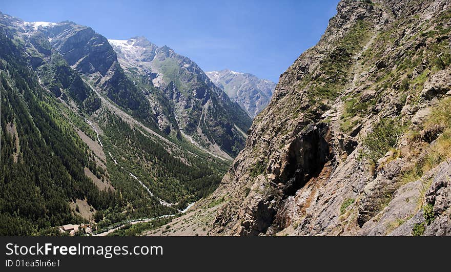 Summer Alpine Mountain Panorama