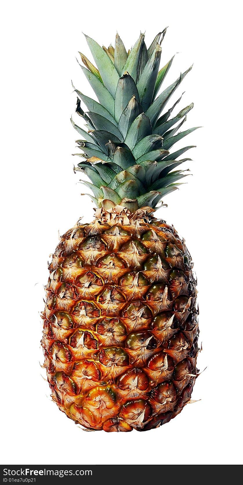 A beautiful picture of ripe pineapple isolated on a white background