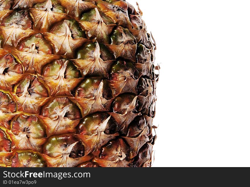 A beautiful picture of ripe pineapple isolated on a white background