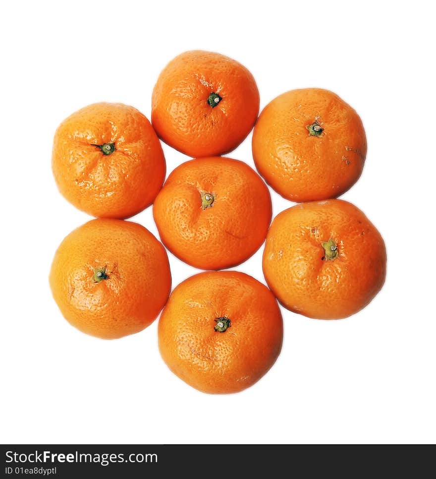 Mandarins, isolated on a white background