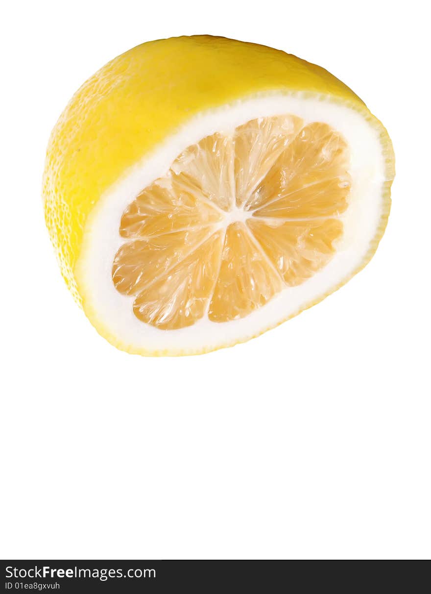 A beautiful picture of ripe lemon isolated on a white background