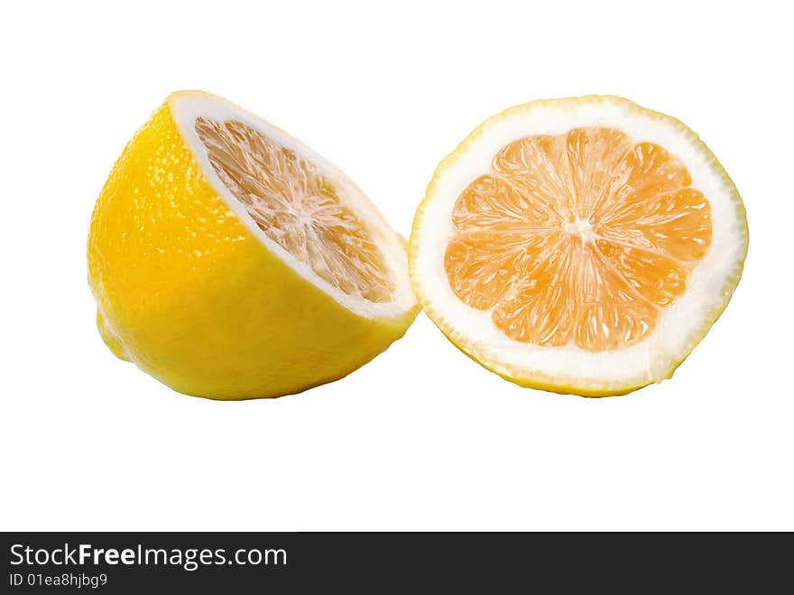 A beautiful picture of ripe lemon isolated on a white background