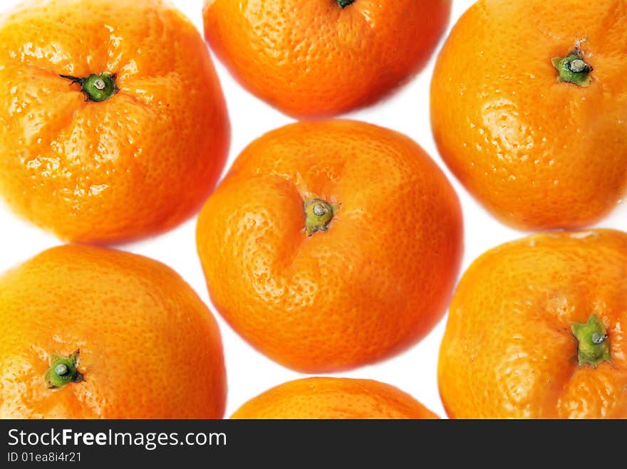 Mandarins, isolated on a white background