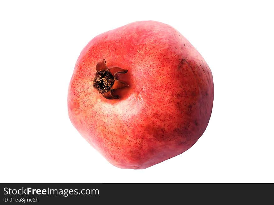 A beautiful picture of ripe pomegranate isolated on a white background