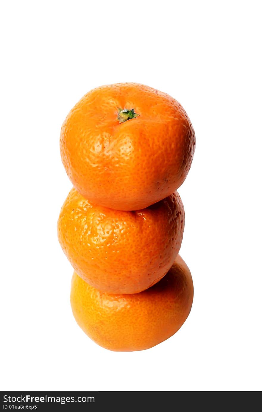 Mandarins, isolated on a white background