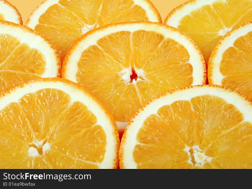 Slices of juicy ripe orange