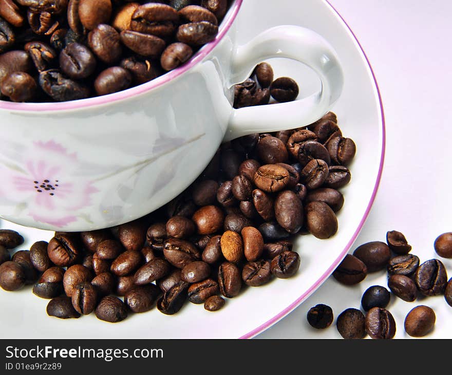 Cup with coffee isolated on white. Cup with coffee isolated on white.