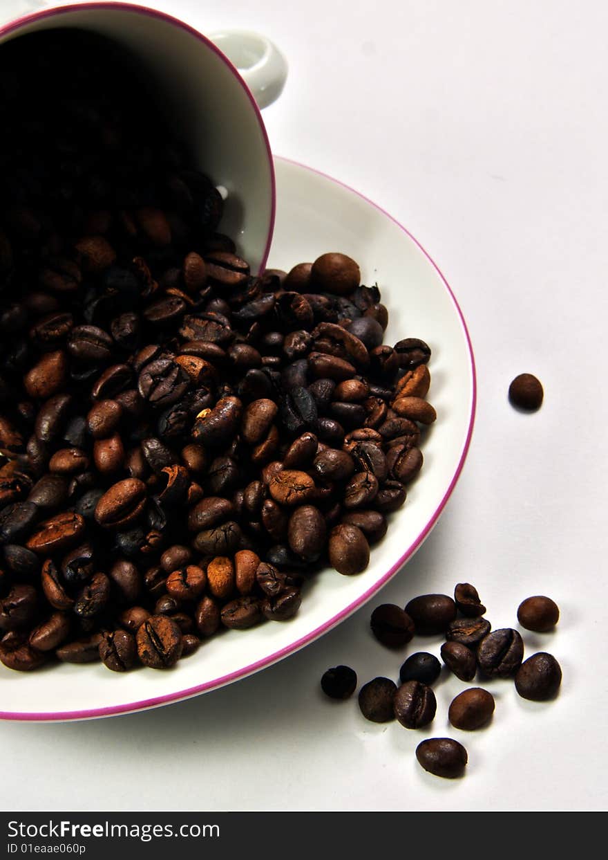 Cup with coffee isolated on white. Cup with coffee isolated on white.