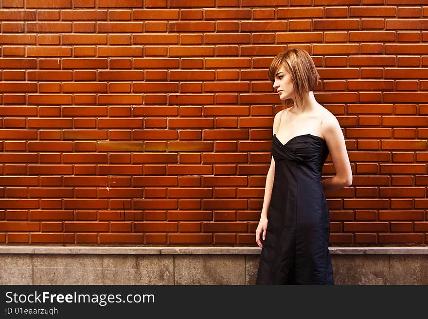 Woman on wall