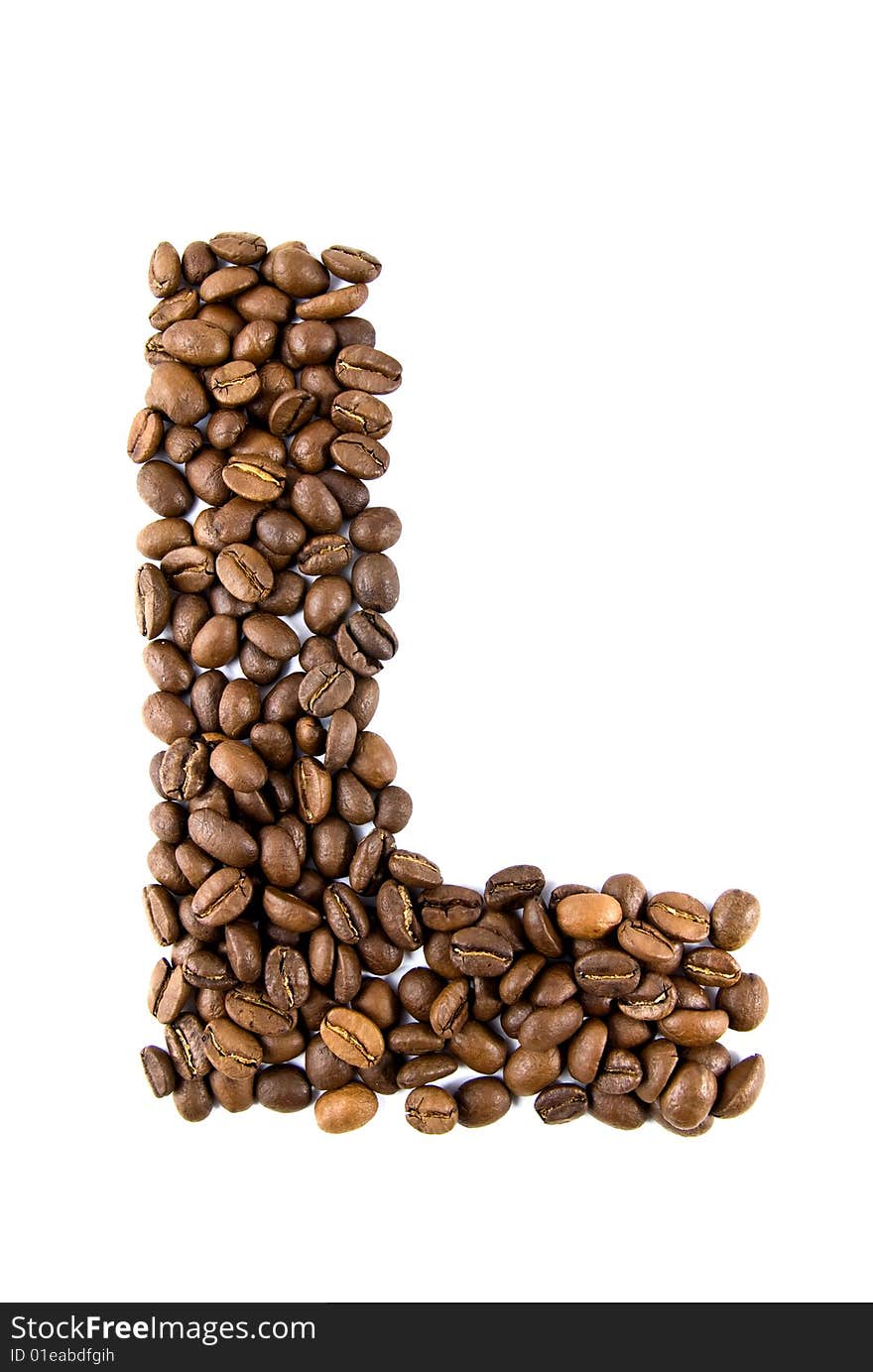 Letter from coffee beans for your design. Letter from coffee beans for your design