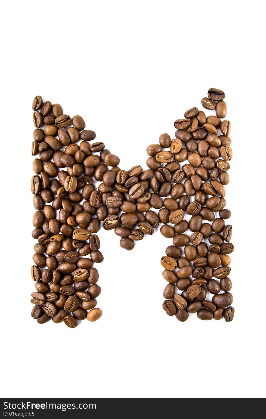 Letter from coffee beans for your design. Letter from coffee beans for your design