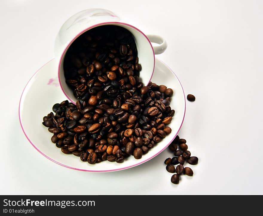 Cup with coffee isolated on white. Cup with coffee isolated on white.