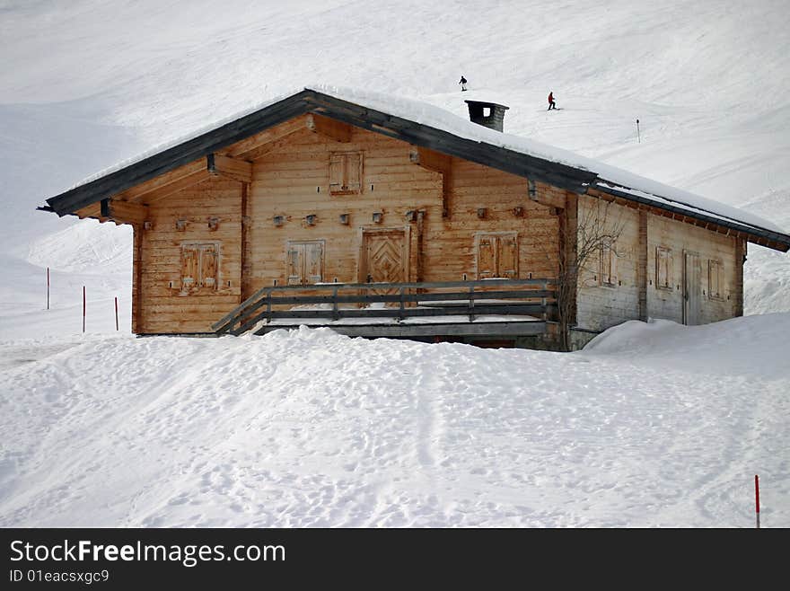 Rustic house on the ski slopes. Rustic house on the ski slopes