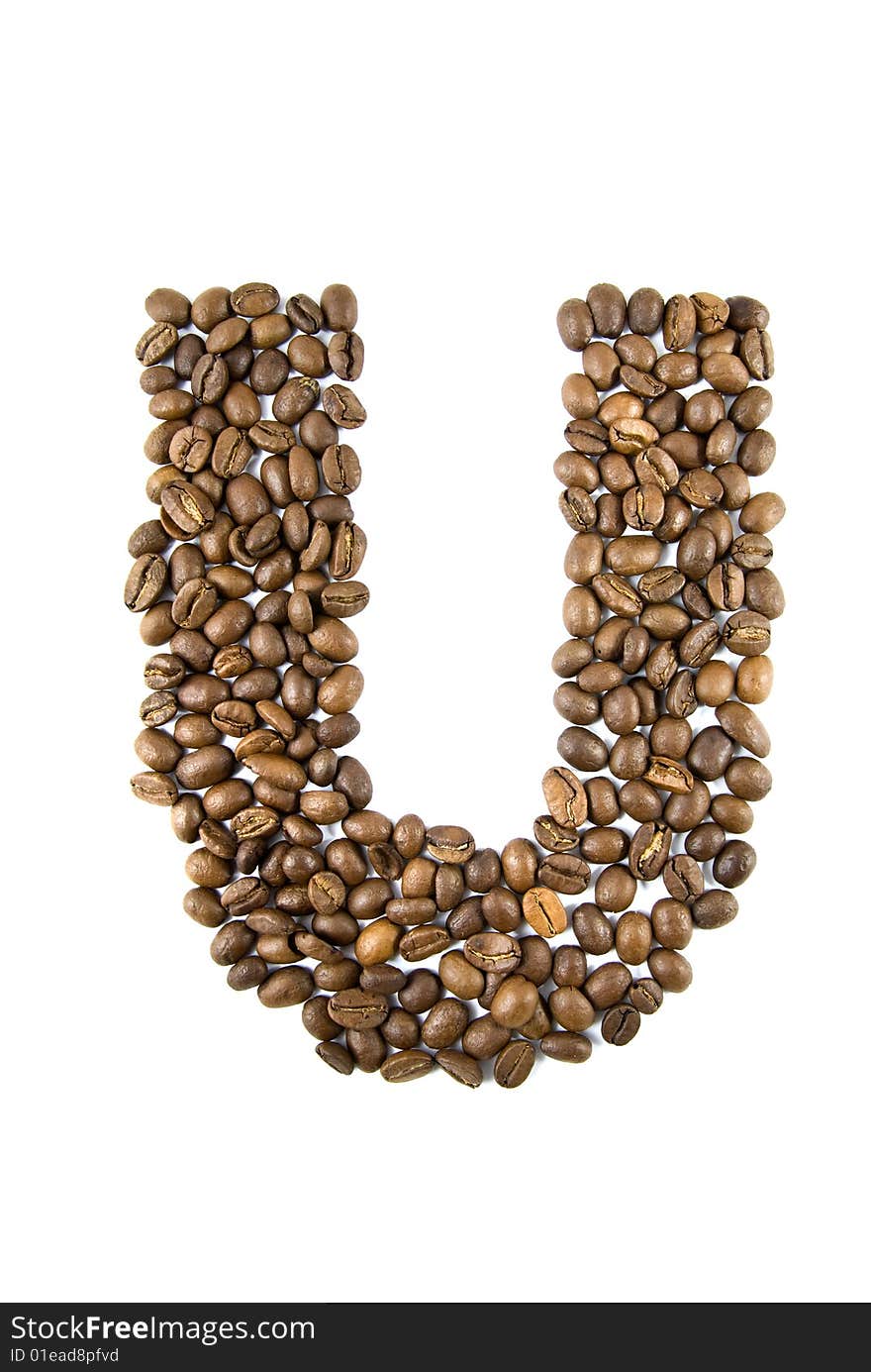 Letter from coffee beans for your design. Letter from coffee beans for your design