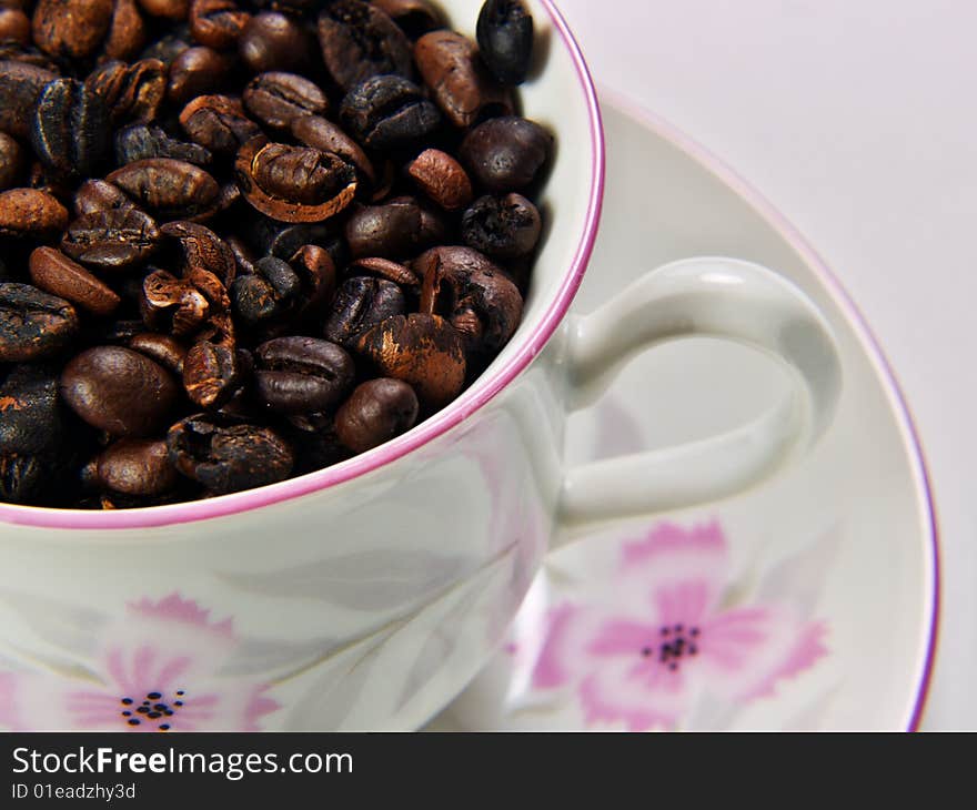 Cup with coffee isolated on white. Cup with coffee isolated on white.