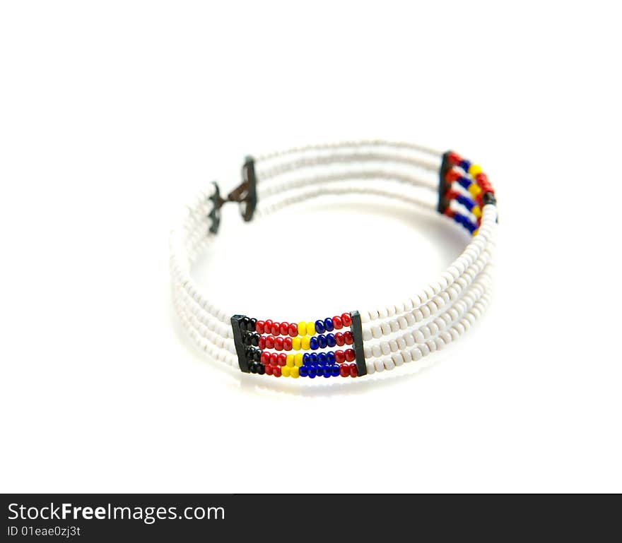 White african bracelet on white ground