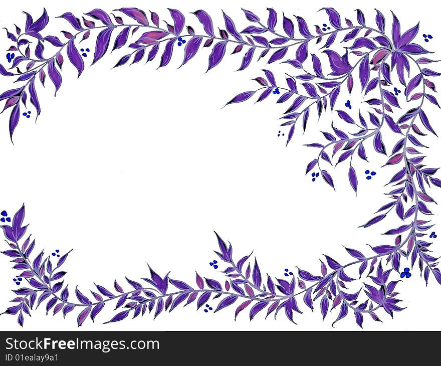 Creative work in painting purple foliage. Creative work in painting purple foliage