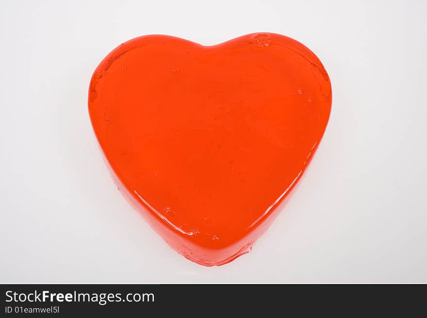 Red heart isolated on white background