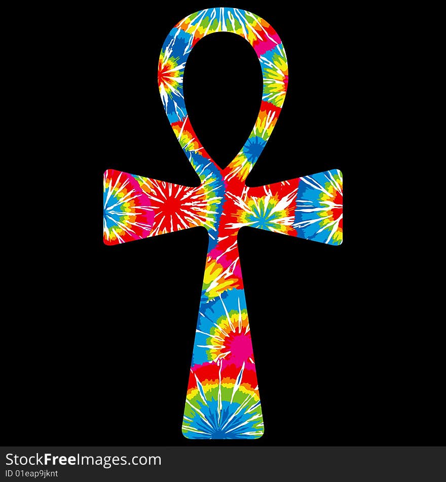 Tie Dyed Ankh