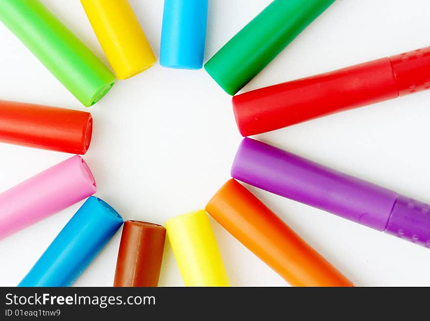 Bookmark colors on white background, circle structure. Bookmark colors on white background, circle structure