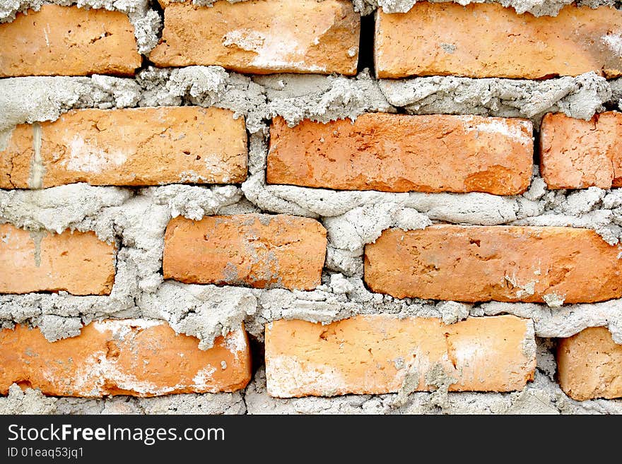 Old brick structure with concret, grafitti background. Old brick structure with concret, grafitti background