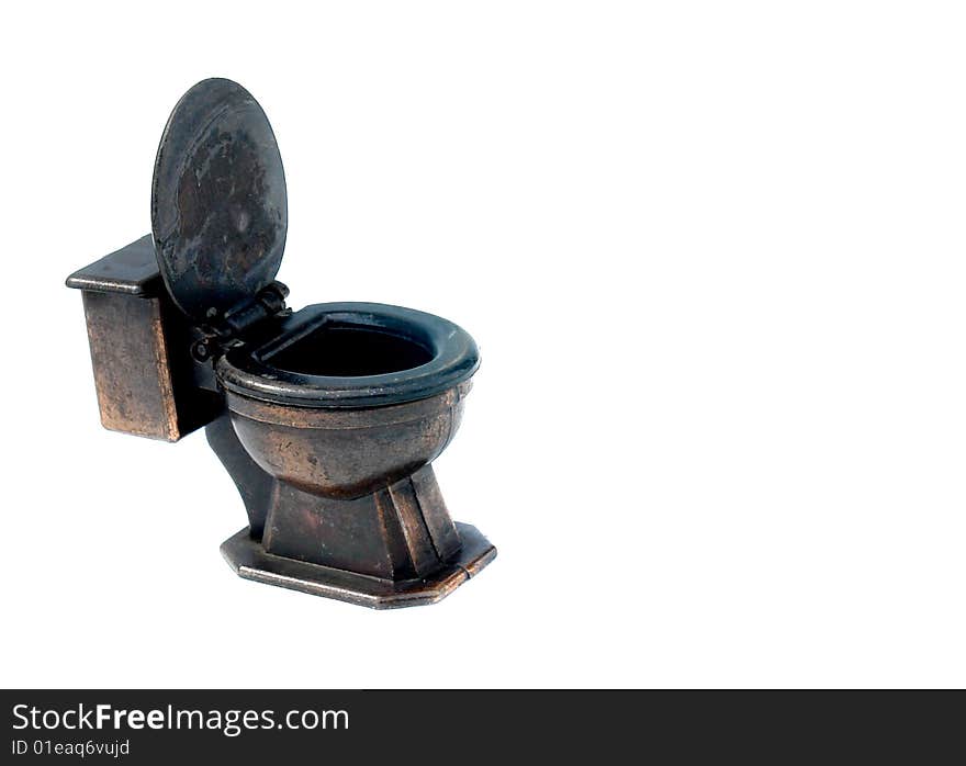 Old toilet on white background, isolated image