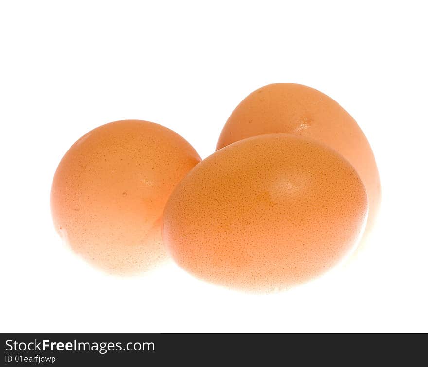 Eggs isolated on white background