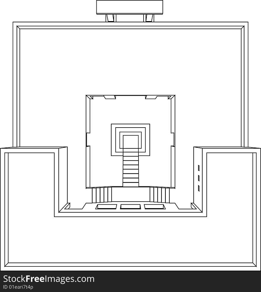 Perspective view of the building. House for one family. Perspective view of the building. House for one family.